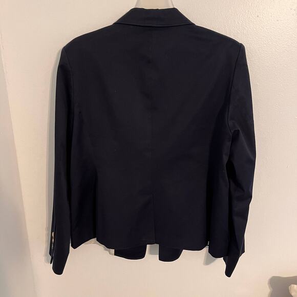 Brooksfield Donna Womens Blazer Size 7 Navy Blue One Button Long Sleeves - Picture 9 of 9